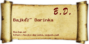 Bajkó Darinka névjegykártya